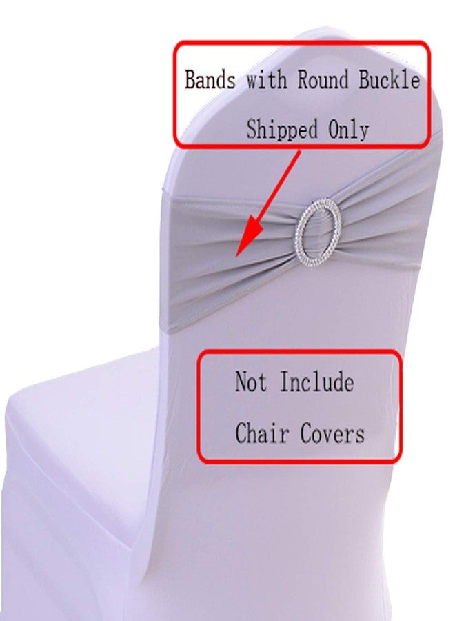 SheYang 50PCS Spandex Chair Sashes Bows Elastic Chair Bands with Buckle Slider Sashes Bows for Wedding Decorations (50PCS, Light Grey) - Image 5